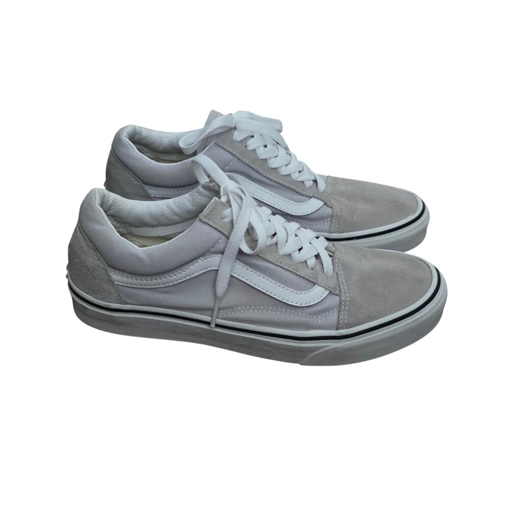 Vans Old Skool Low Top Sneakers Unisex 7 M 8.5 W Light Grey Suede Canvas - Picture 4 of 12